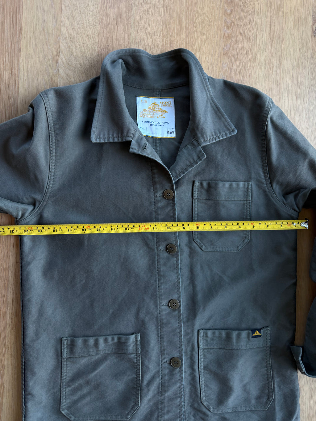 Le Mont St Michel Olive Chore Jacket, size S