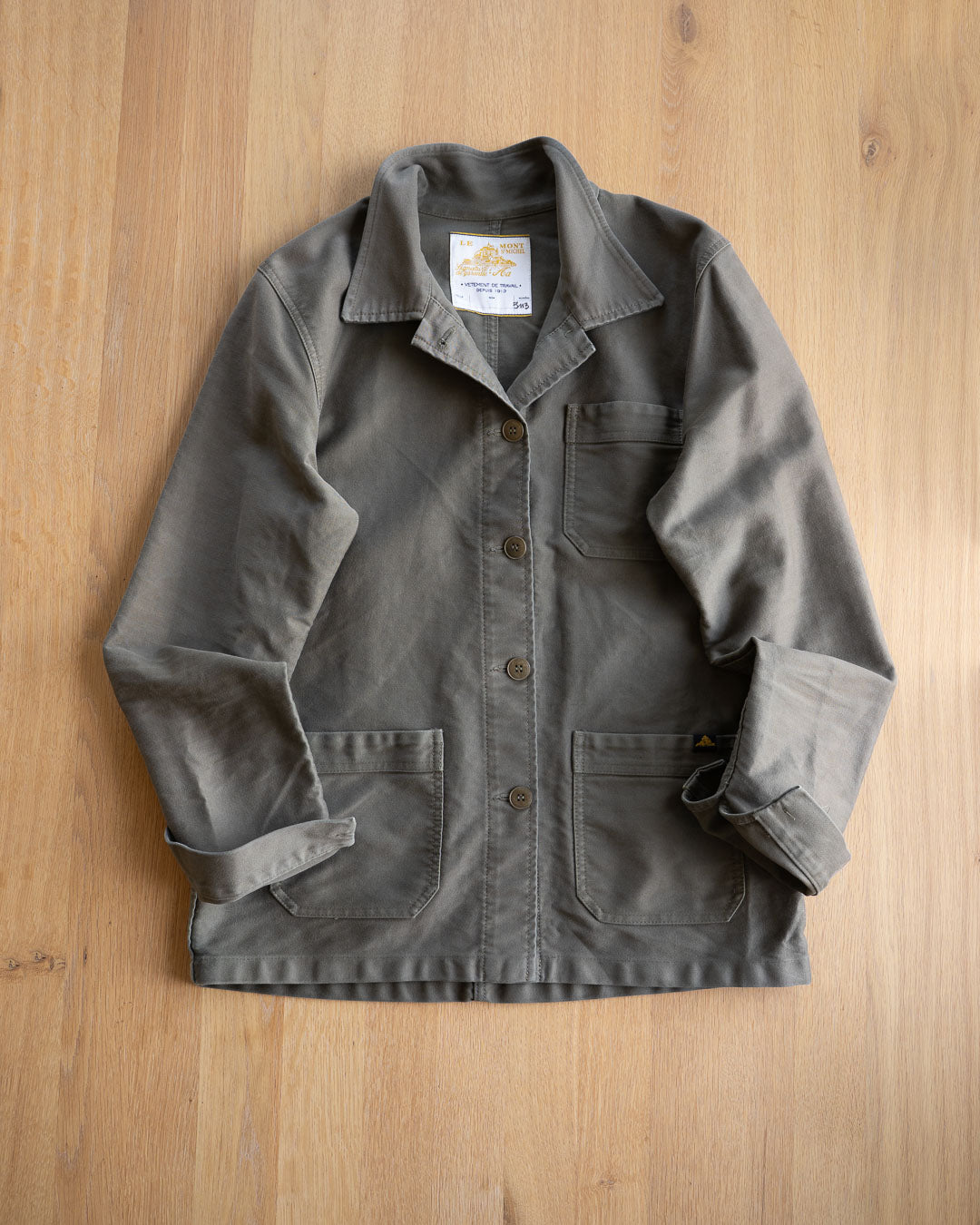Le Mont St Michel Olive Chore Jacket, size S