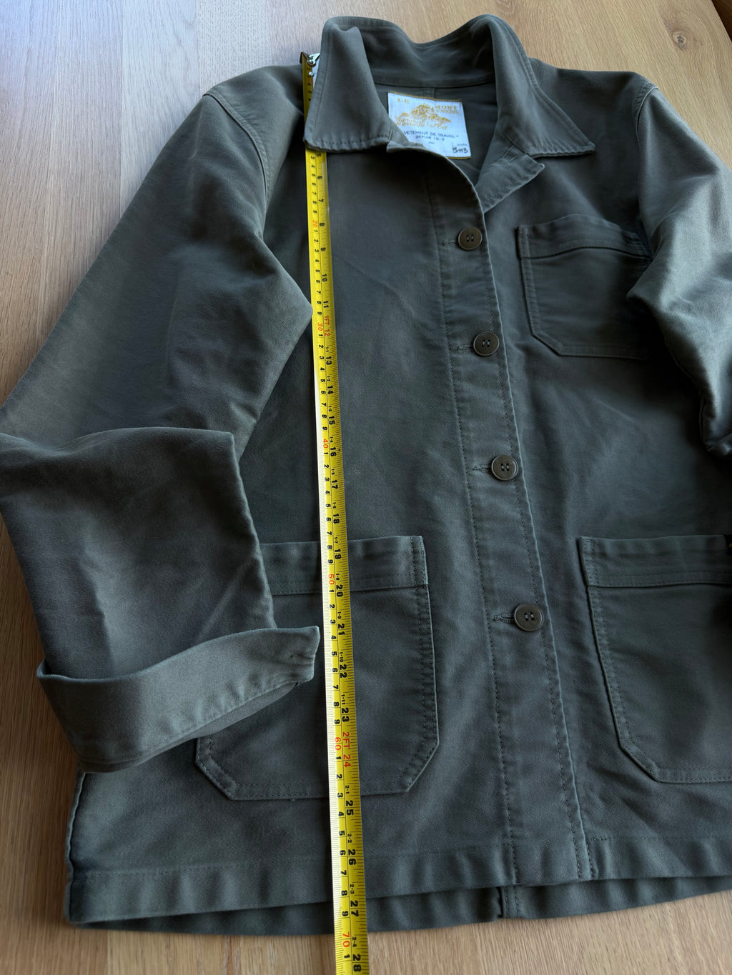 Le Mont St Michel Olive Chore Jacket, size S